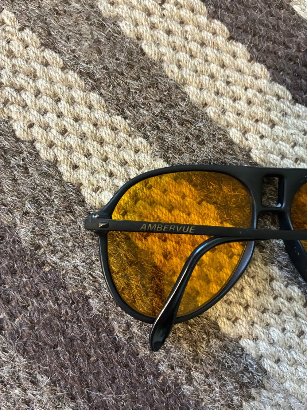 Vintage AmberVision Night Drive Sunglasses Aviator 80s 90s As Seen On TV Taiwan